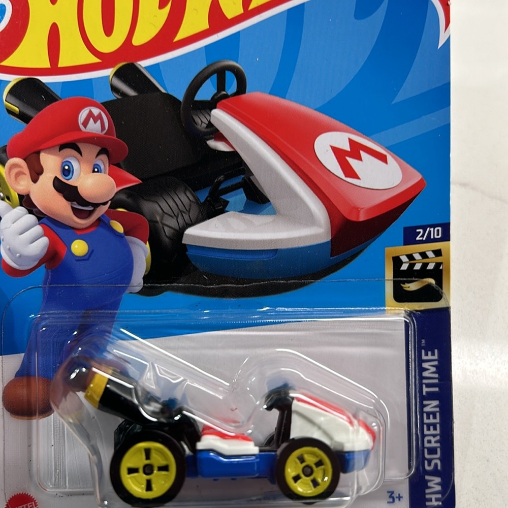 Nintendo Super Mario Kart Hot Wheels Collectible Mattel Car & Bonus Sticker Book - Picture 7 of 9
